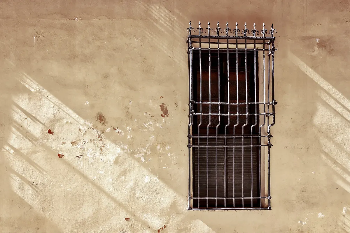 Historic Malaga wall and window detail in the old town