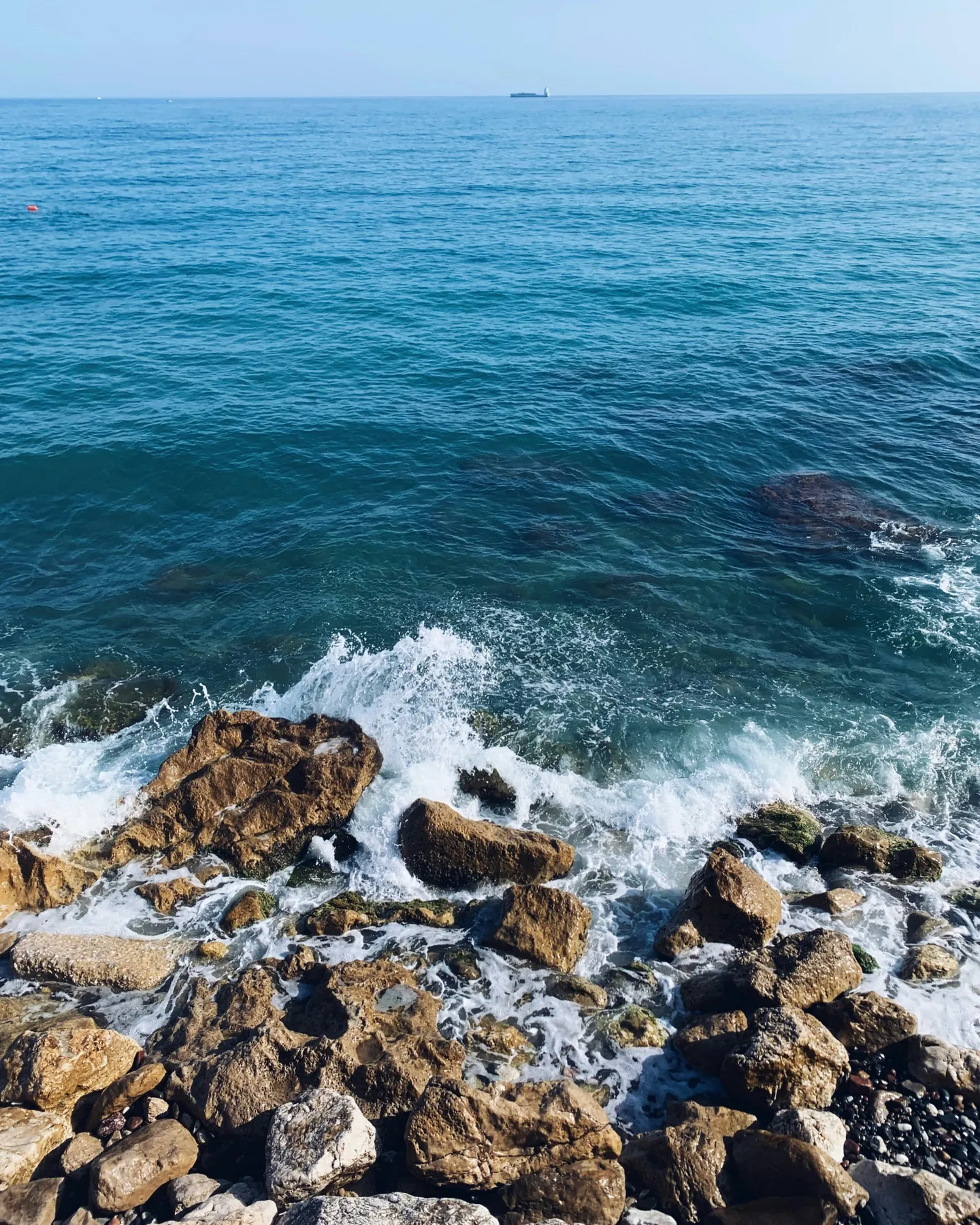 Rocky shoreline on Malaga's eastern coast