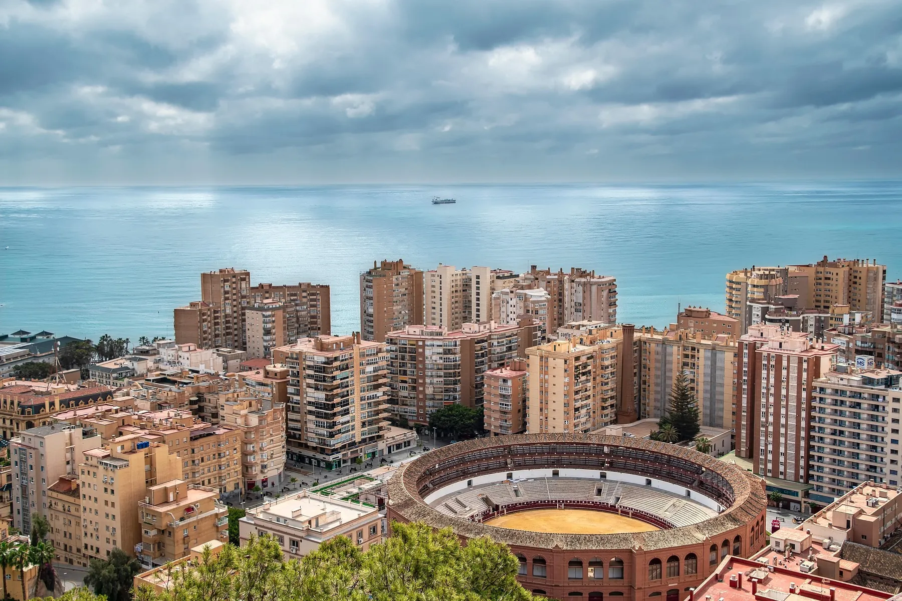 Malaga city and La Malagueta bullring