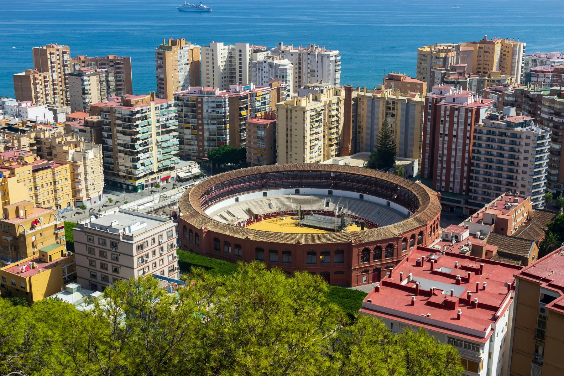Wide urban coastline in Malaga