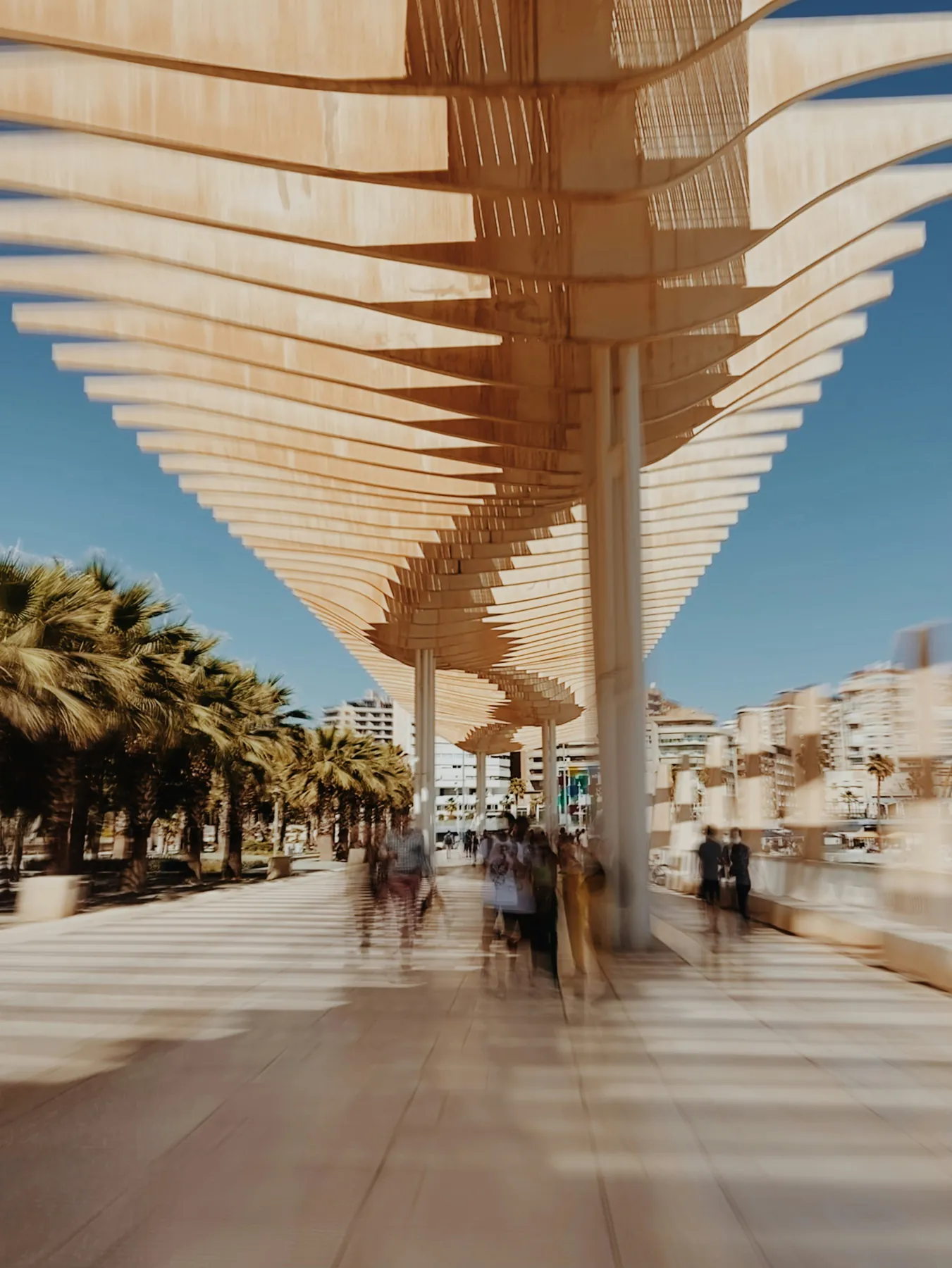 Pedestrian promenade at Malaga port