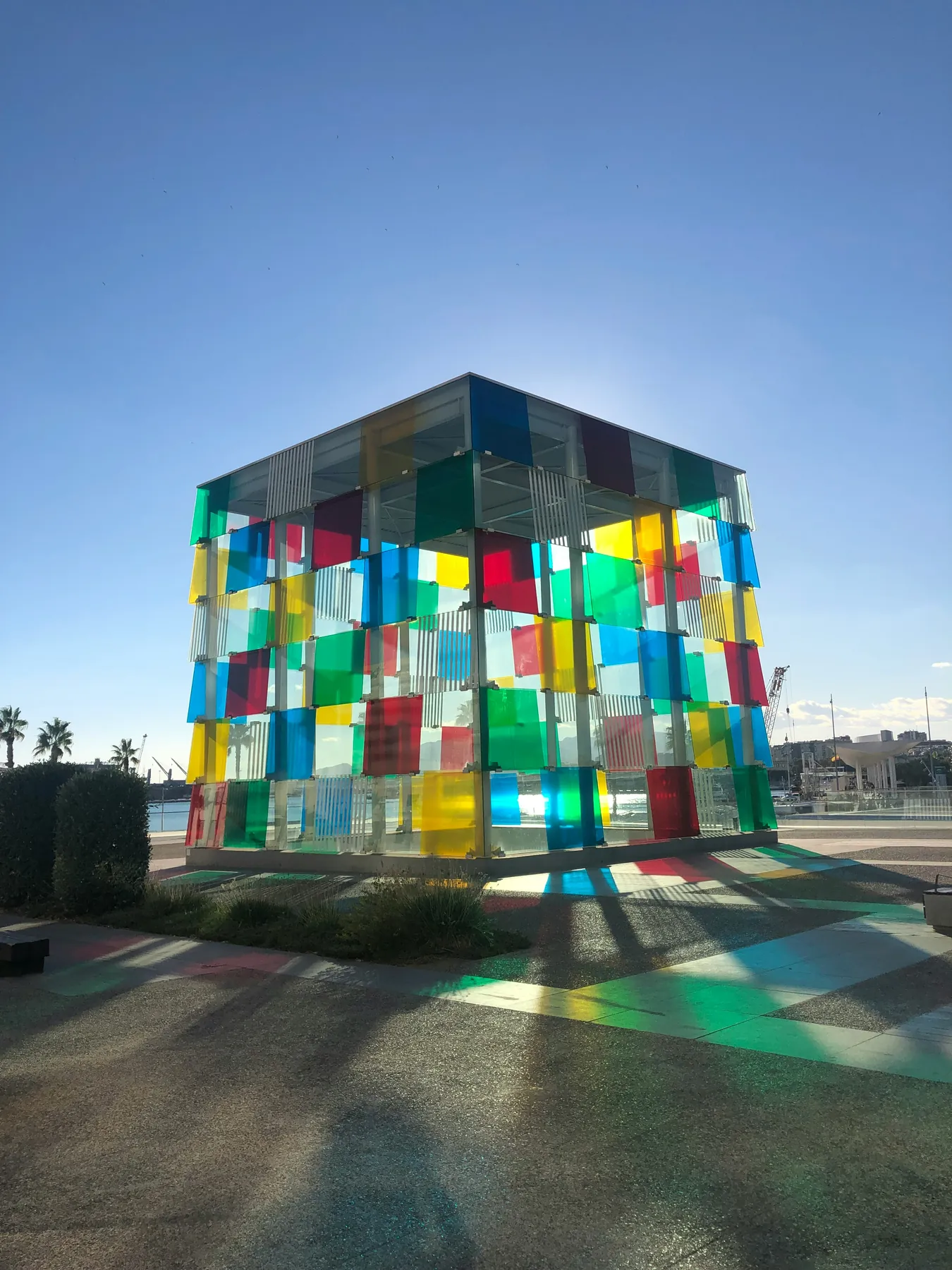 Colourful public art beside Malaga port